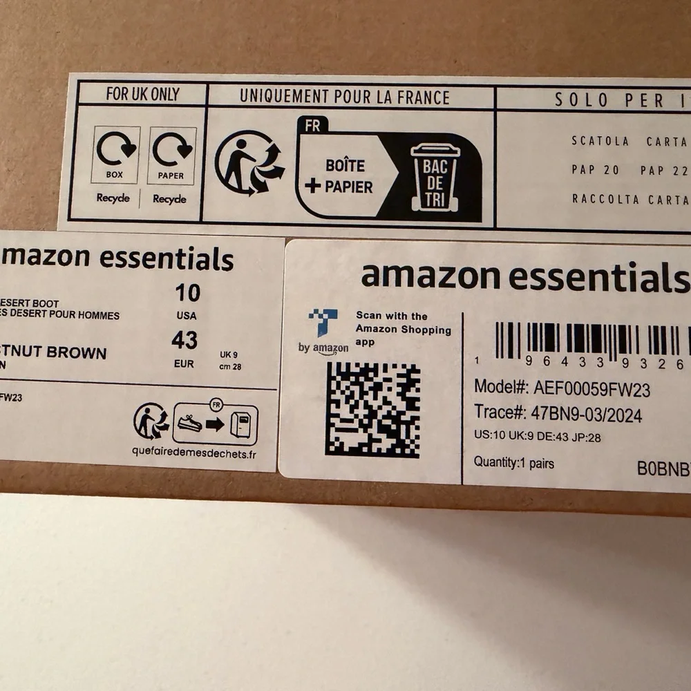 Amazon Essentials Men's Brown Chukka Boots‎ Size 10 NEW